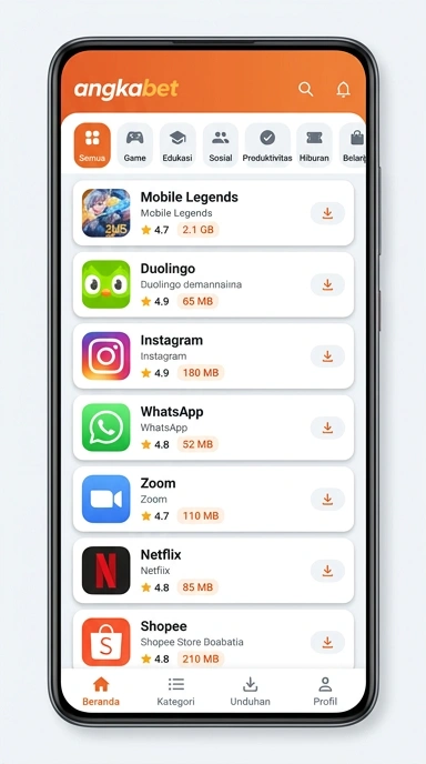 Aplikasi Populer & Kanal Uji — Temukan di angkabet