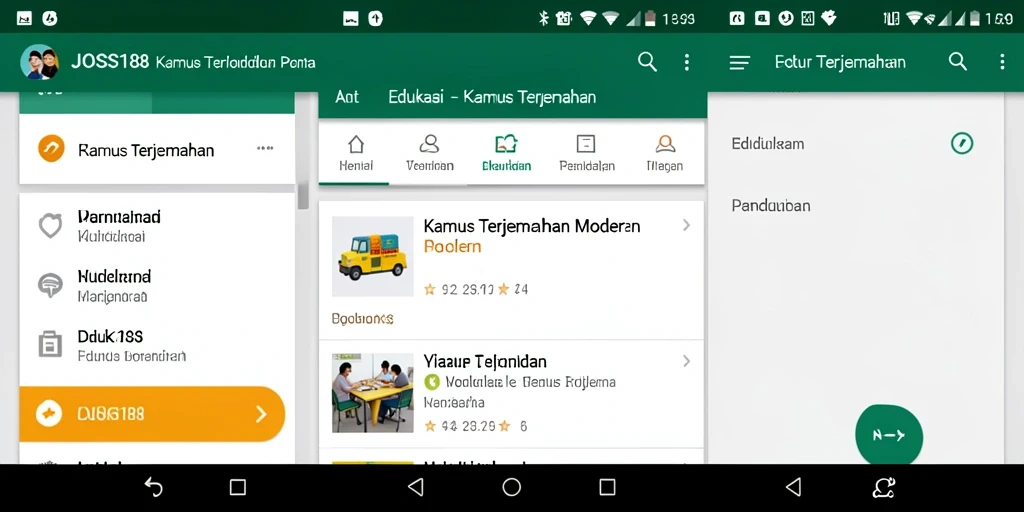 Antarmuka JOSS188 menampilkan fungsi Kamus Terjemahan yang interaktif.