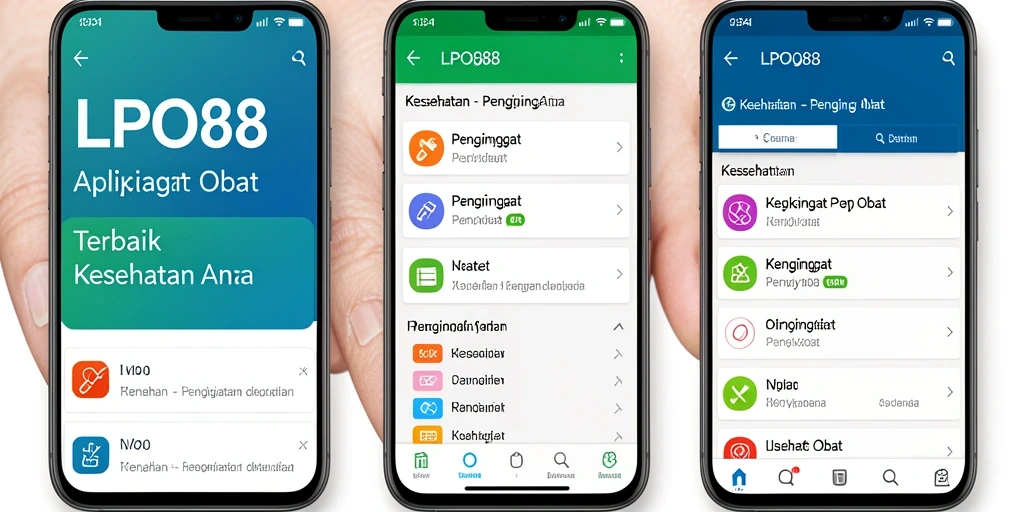 Antarmuka ramah pengguna aplikasi LPO88 untuk pengingat obat.