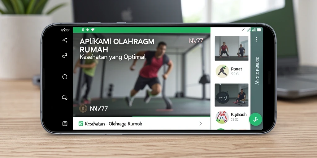 Tampilan antarmuka NV77 yang intuitif untuk latihan olahraga di rumah.