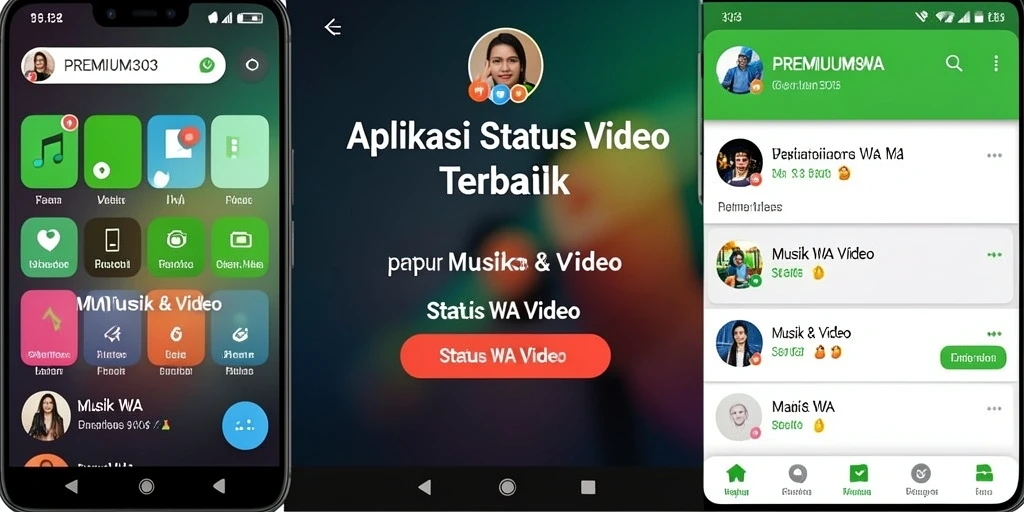 Antarmuka pengguna PREMIUM303 yang mudah dengan banyak pilihan video.