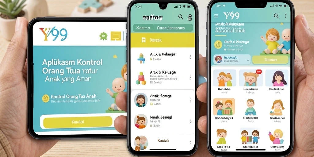 Tampilan antarmuka aplikasi Y89 yang intuitif untuk kontrol orang tua.